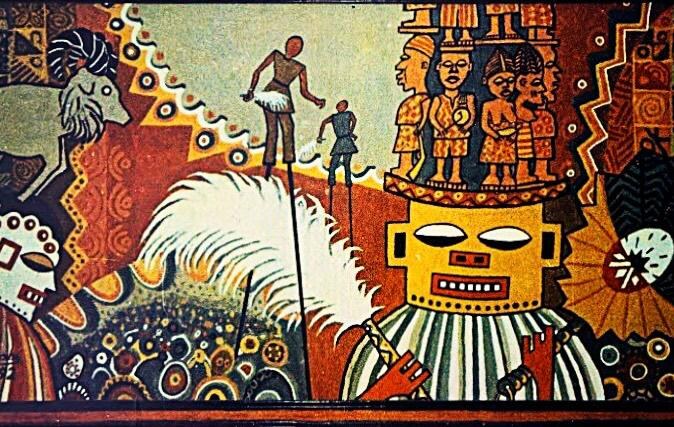Epa Masking and Àgéré Stilt Festival — Soil on Masonite Board